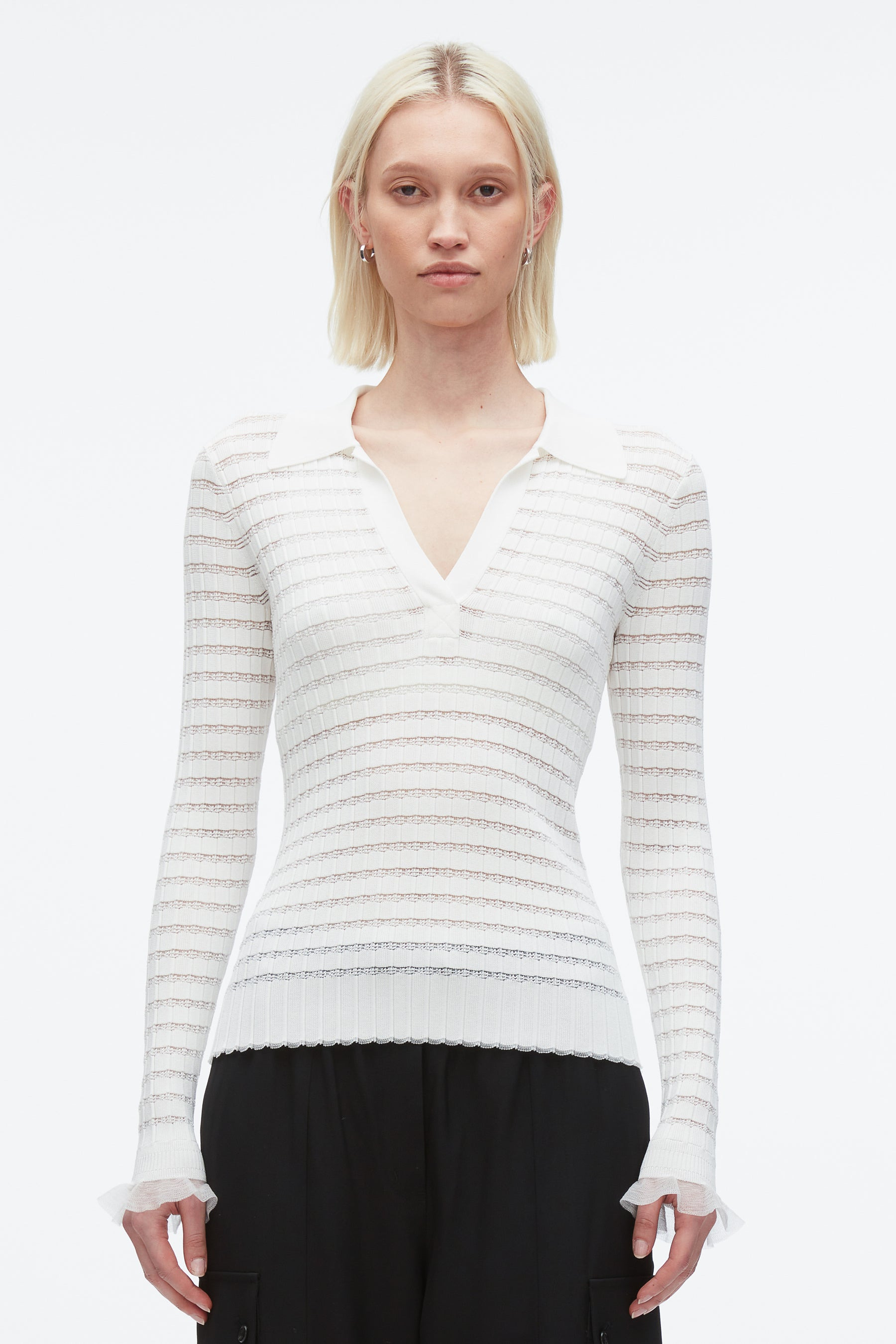 Shadow Stripe Pullover Polo - 3
