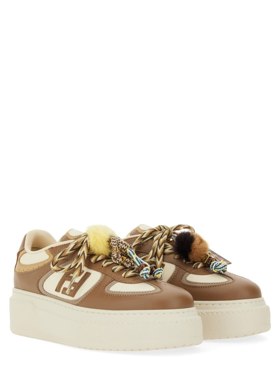 FENDI MATCH LEATHER SNEAKER - 2