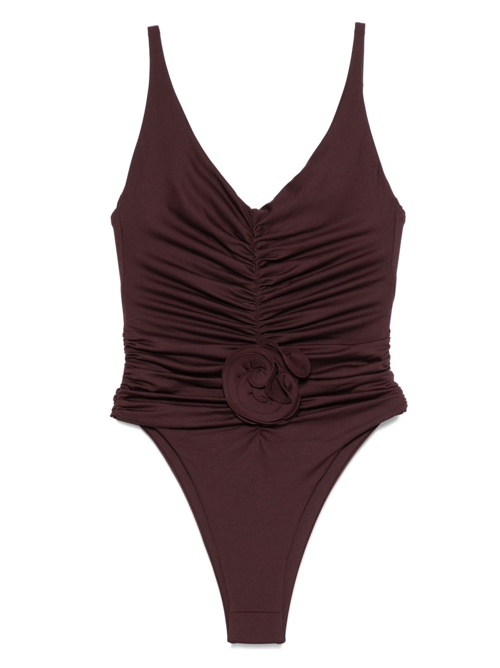 ruched flower swimsuit - 1