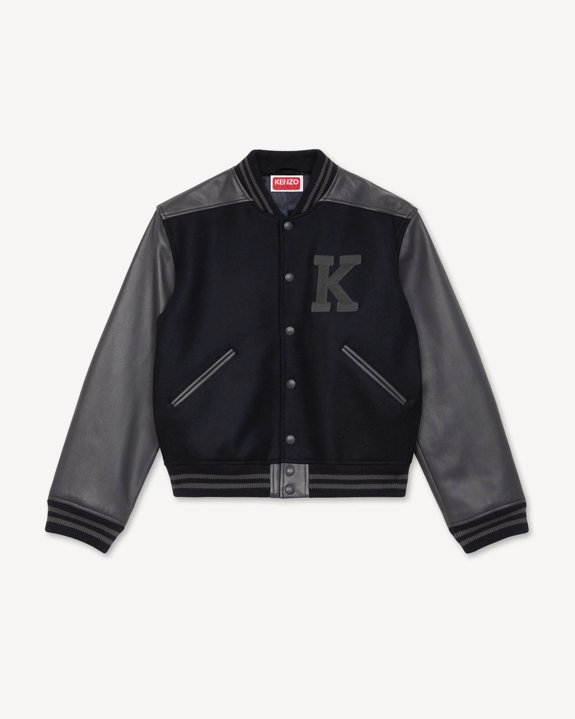 Genderless varsity jacket in wool and leather - 1