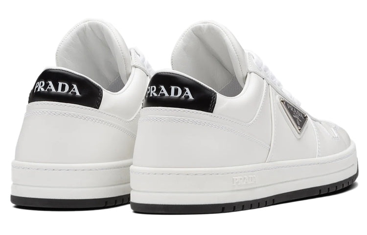 (WMNS) PRADA Downtown Perforated Leather Sneakers 'White Black' 1E792M_3LJ6_F0964_F_030 - 5