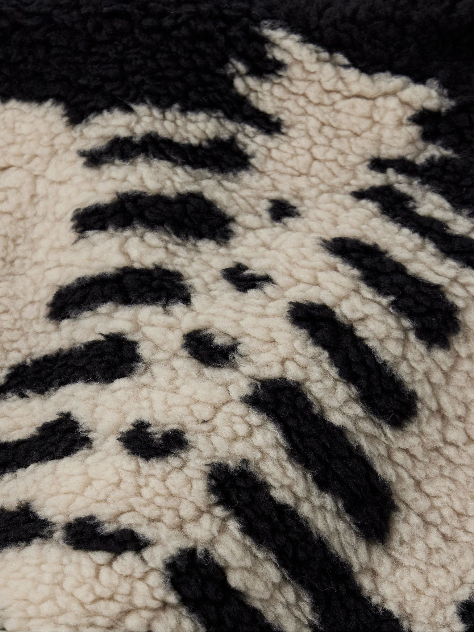 Bone Boa Reversible Printed Fleece and Nylon Jacket Black - 5