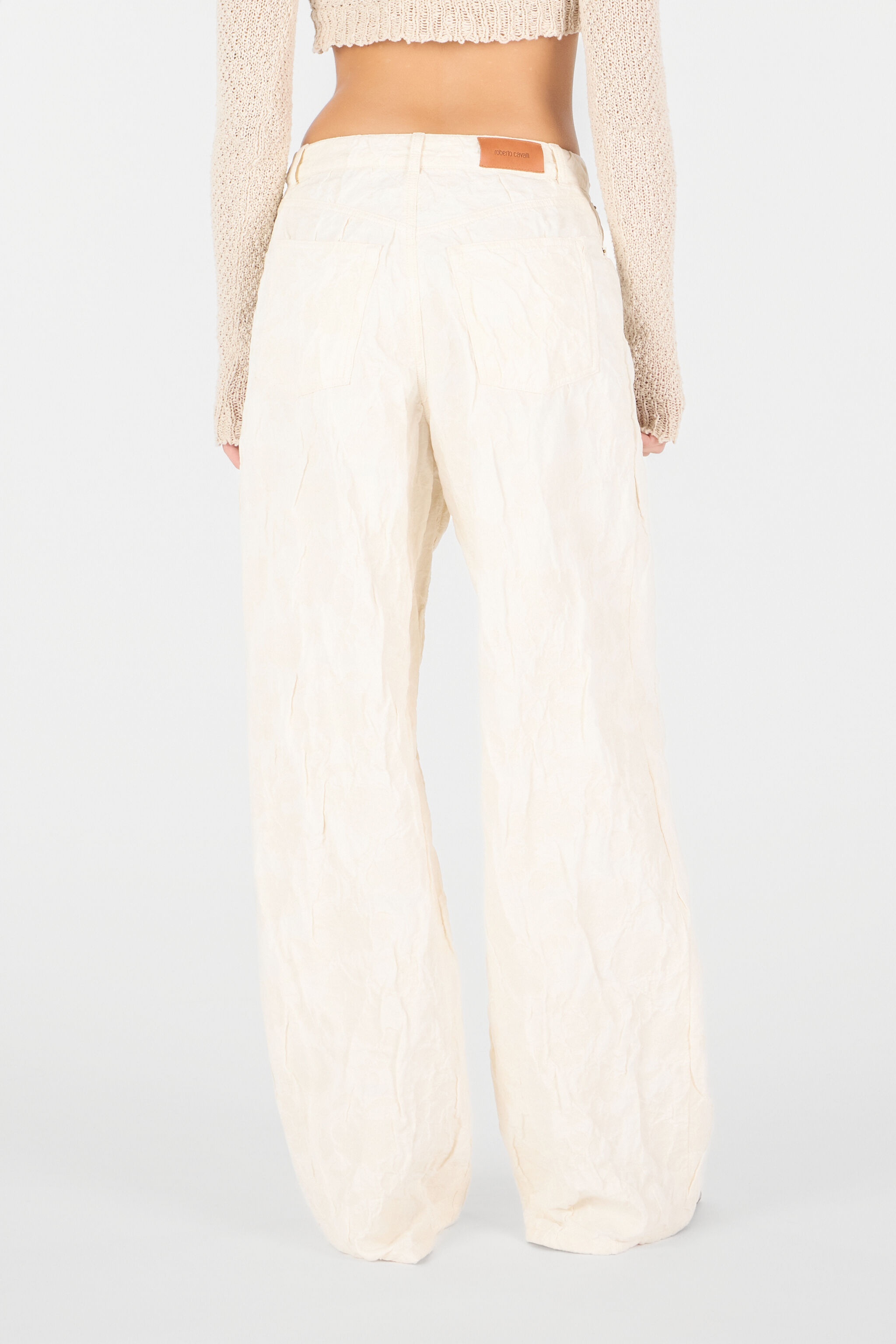 Wide Leg Structured Trousers - 4