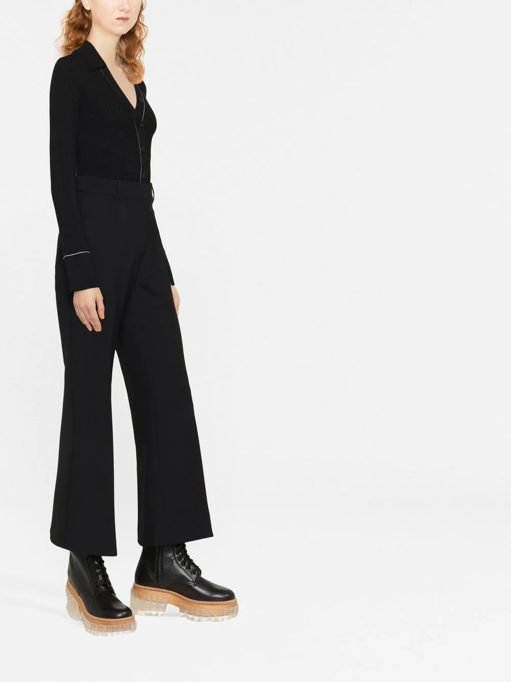 cropped bootcut trousers - 3