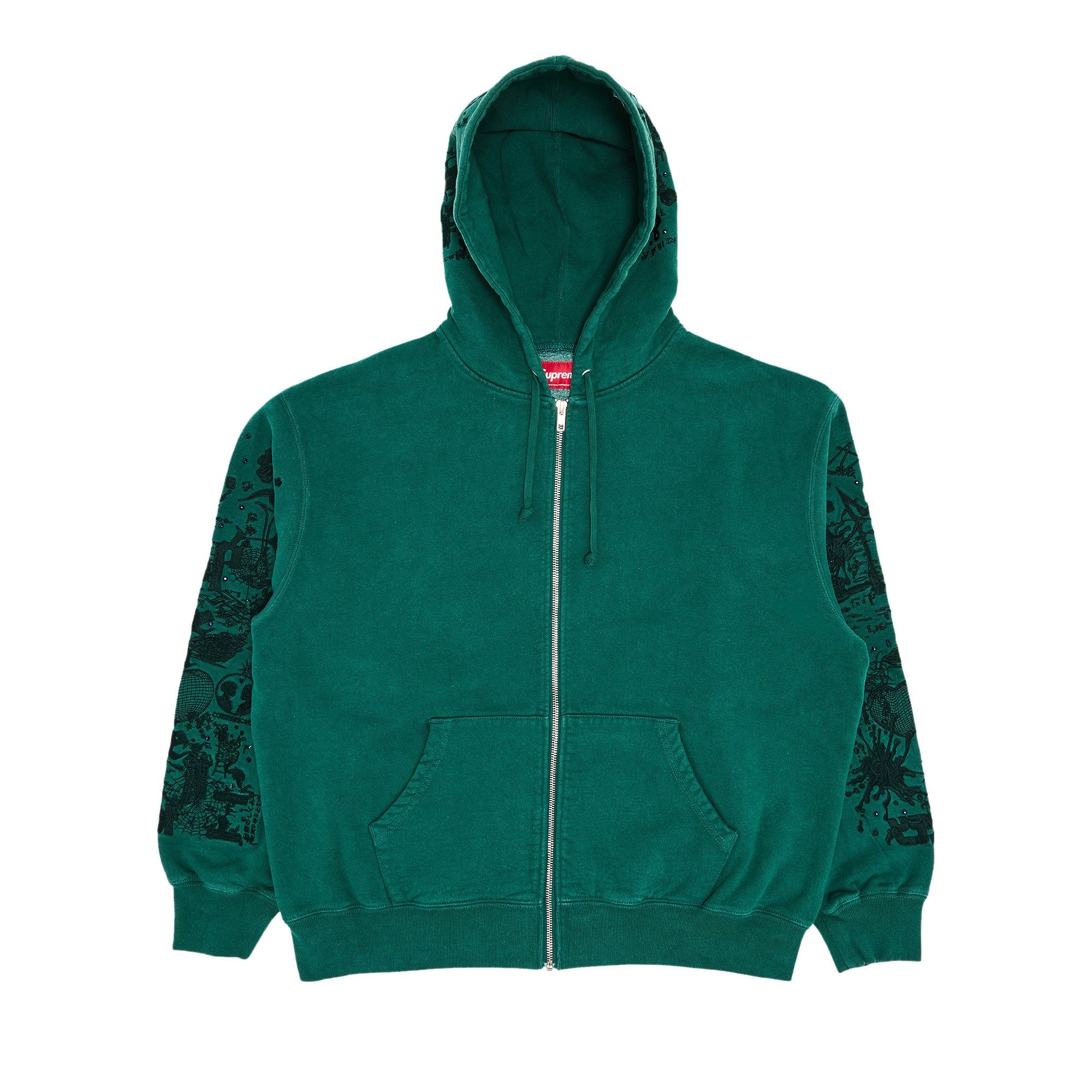 Supreme AOI Zip Up Hooded Sweatshirt 'Teal' - 1