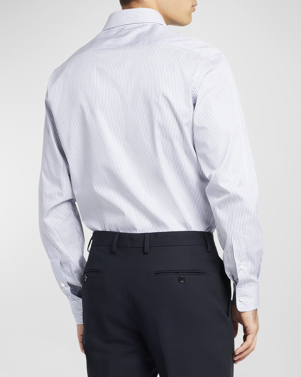 Men's Cotton Micro-Stripe Dress Shirt - 6