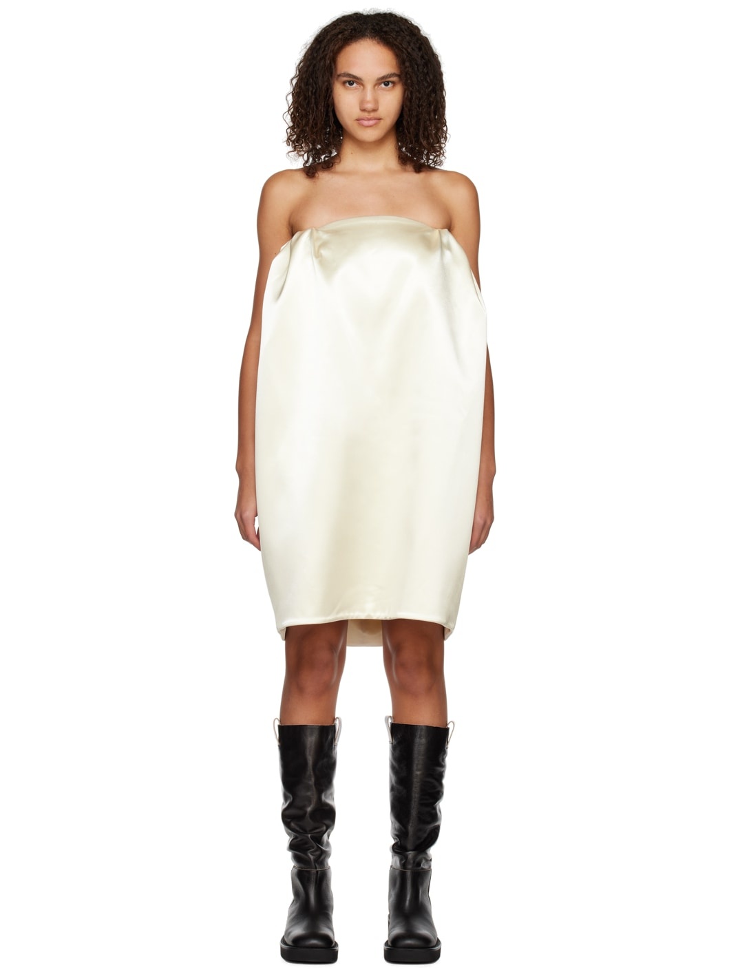 White Volume Minidress - 1