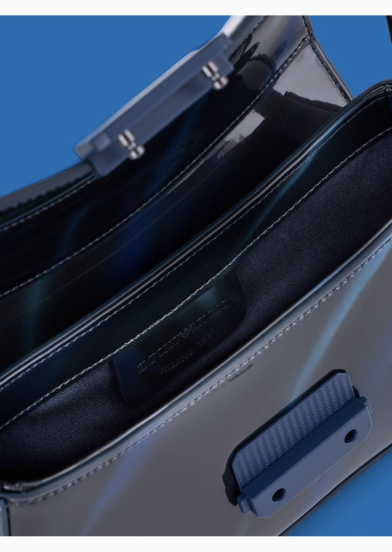 ASV Black Blue capsule collection shiny cosmos-print baguette shoulder bag 4