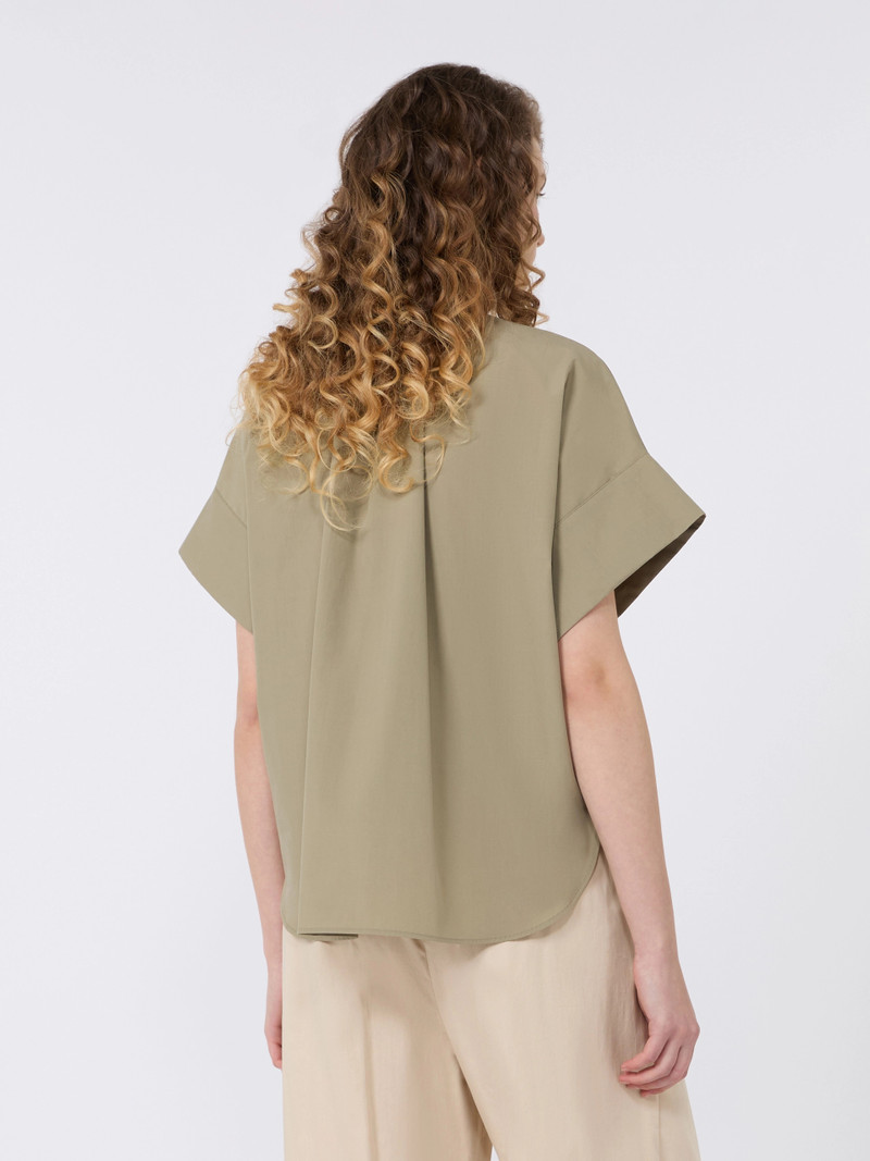 EDUCATA Cotton poplin crew-neck shirt - OLIVE GREEN 4