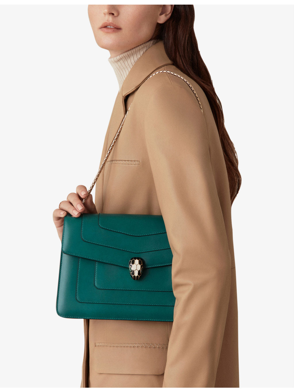 Serpenti Forever snake-clasp leather cross-body bag - 4