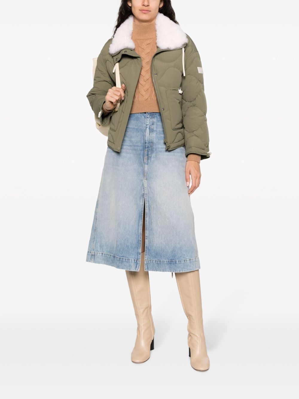 high-neck quilted jacket - 2