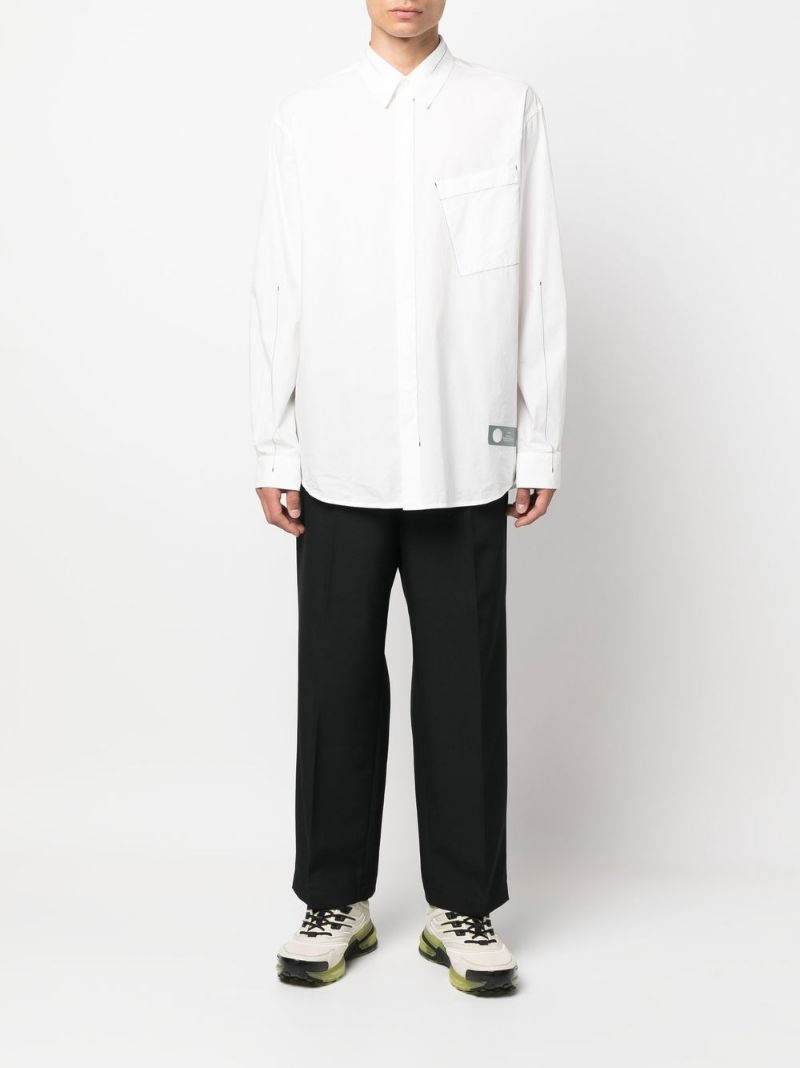 asymmetric pocket long sleeve shirt - 2