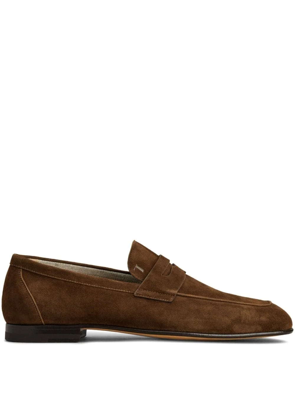 flat rubber sole suede loafers - 1