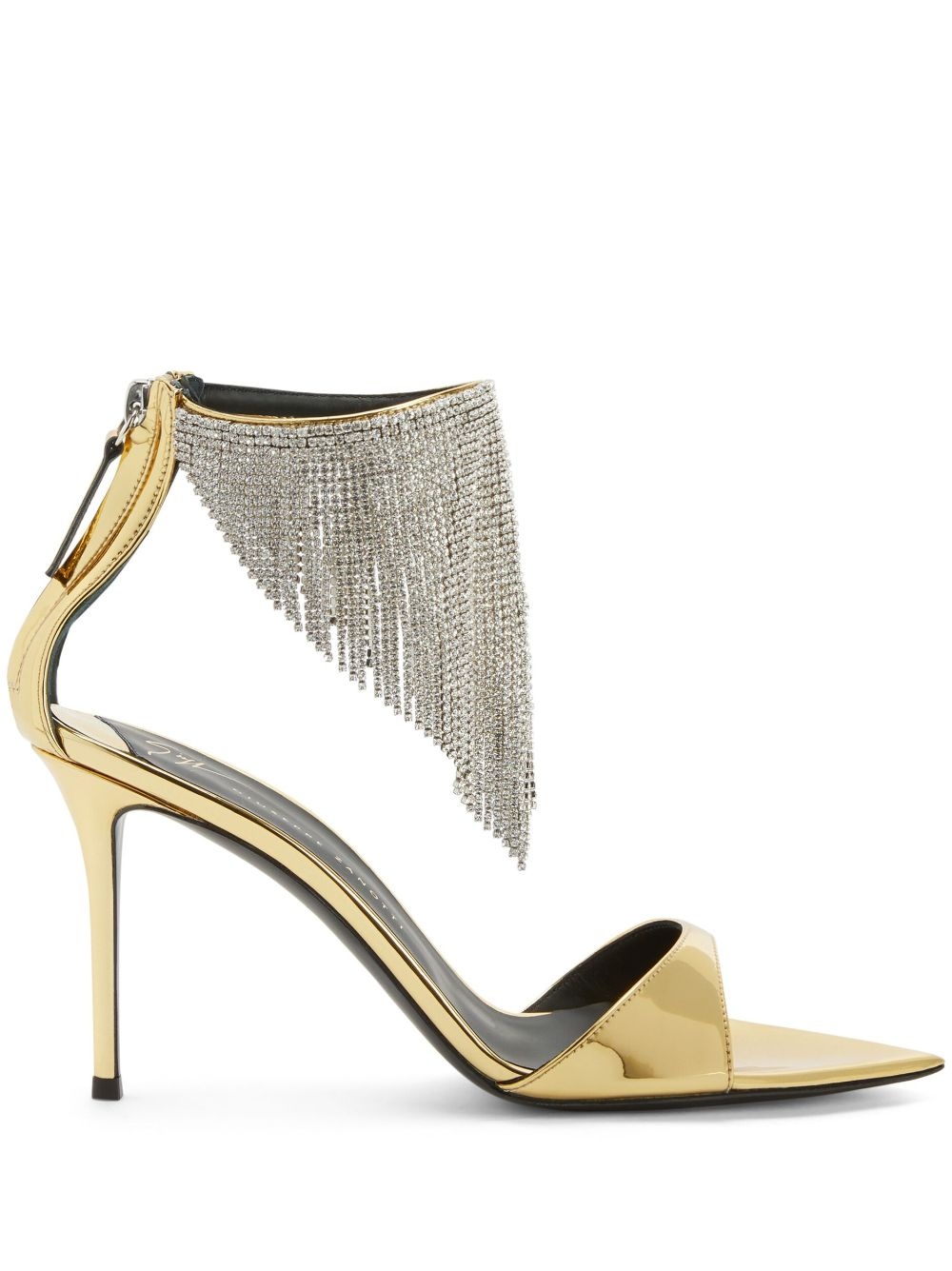 Intriigo 90mm crystal-fringe sandals - 1