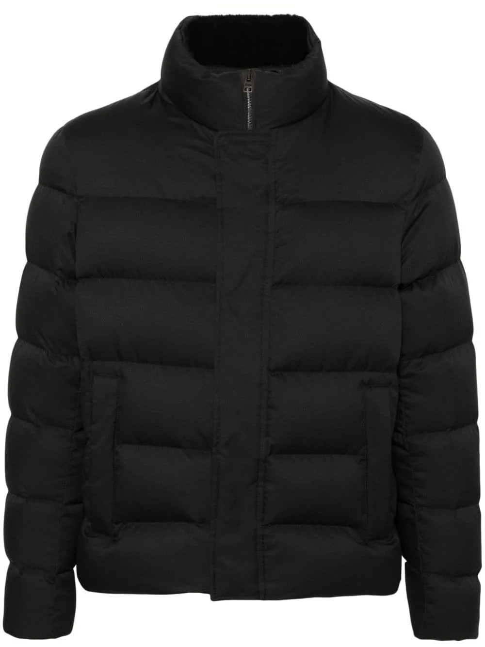 faux-fur trim bomber jacket - 1