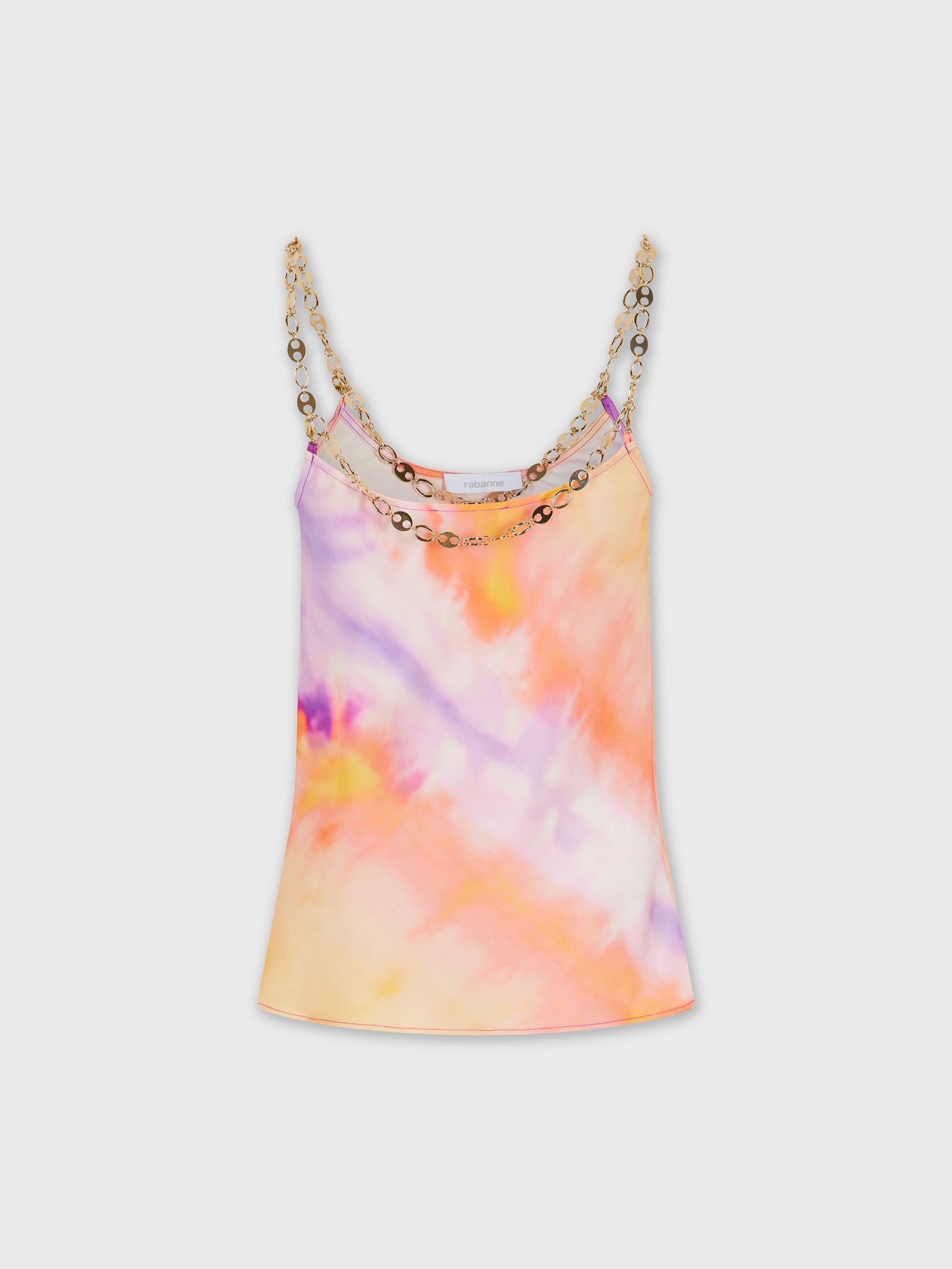 ORANGE TIE-DYE TOP IN PRINTED SATIN - 8