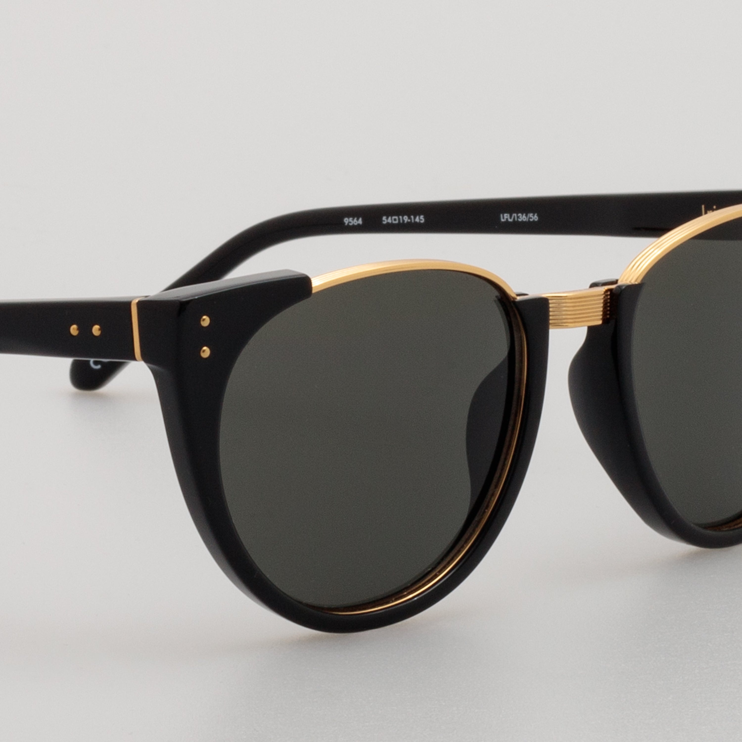 Iris Oval Sunglasses in Black - 4