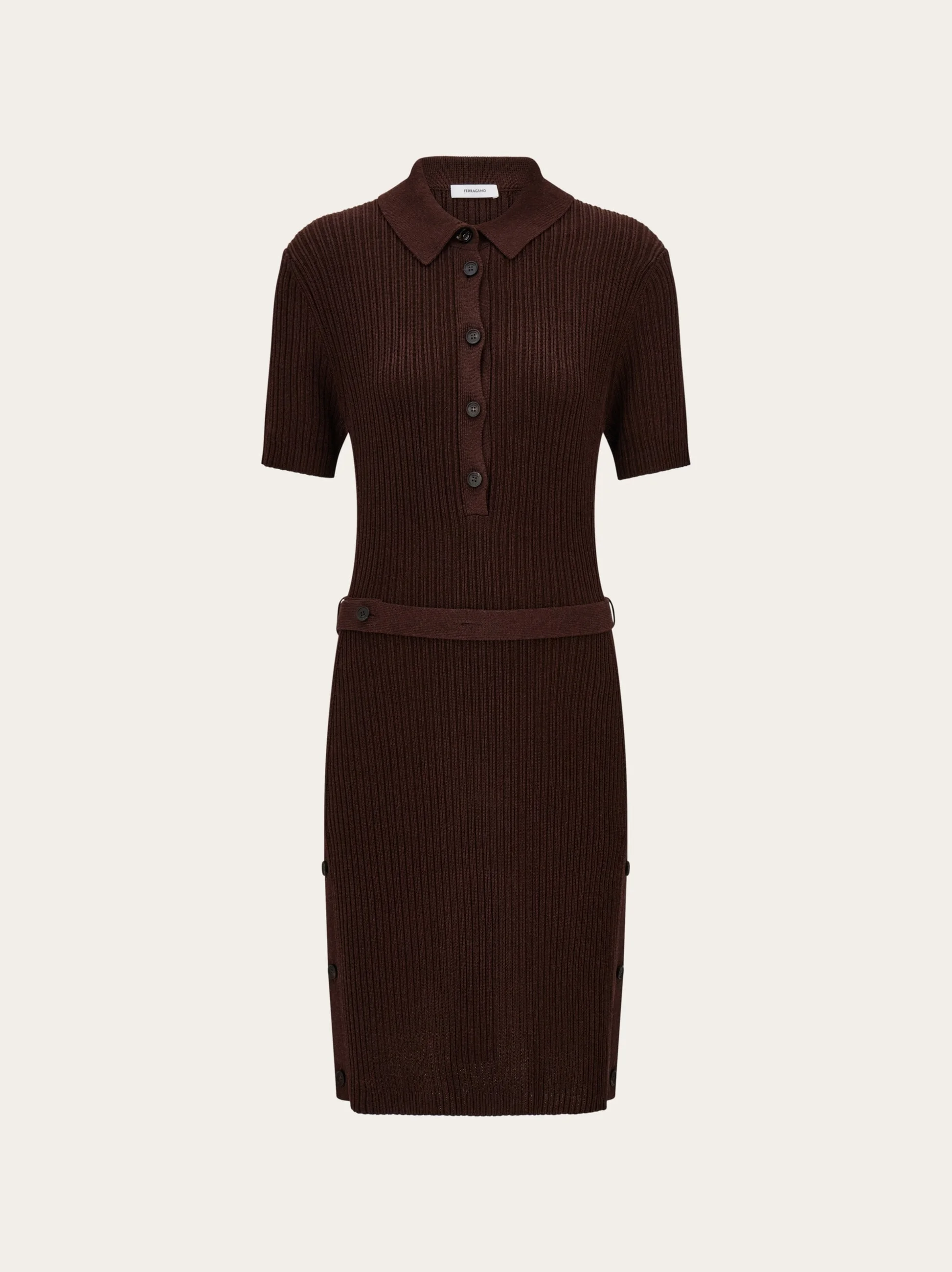 Knitted polo dress - 1