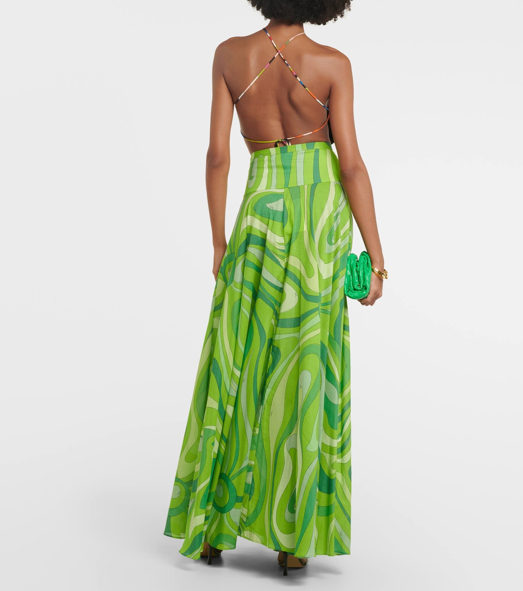 Marmo pleated cotton muslin maxi skirt - 3