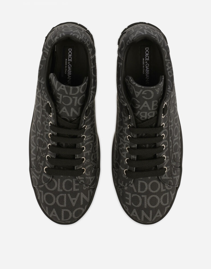 Coated jacquard Portofino sneakers - 4