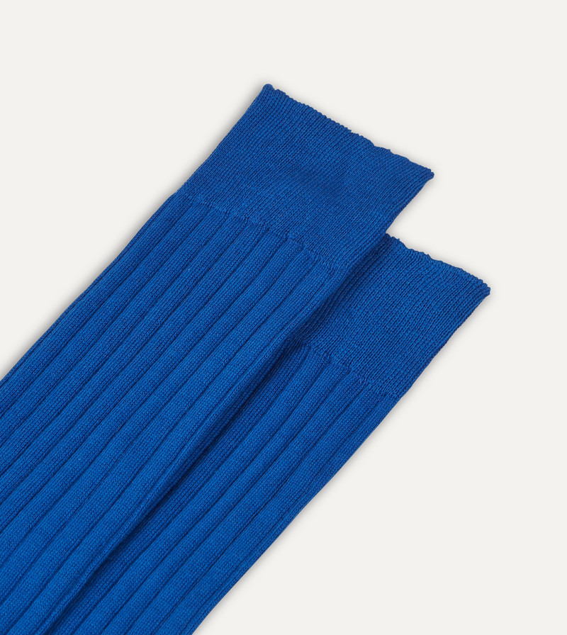 Royal Blue Cotton Over-the-Calf Socks 3