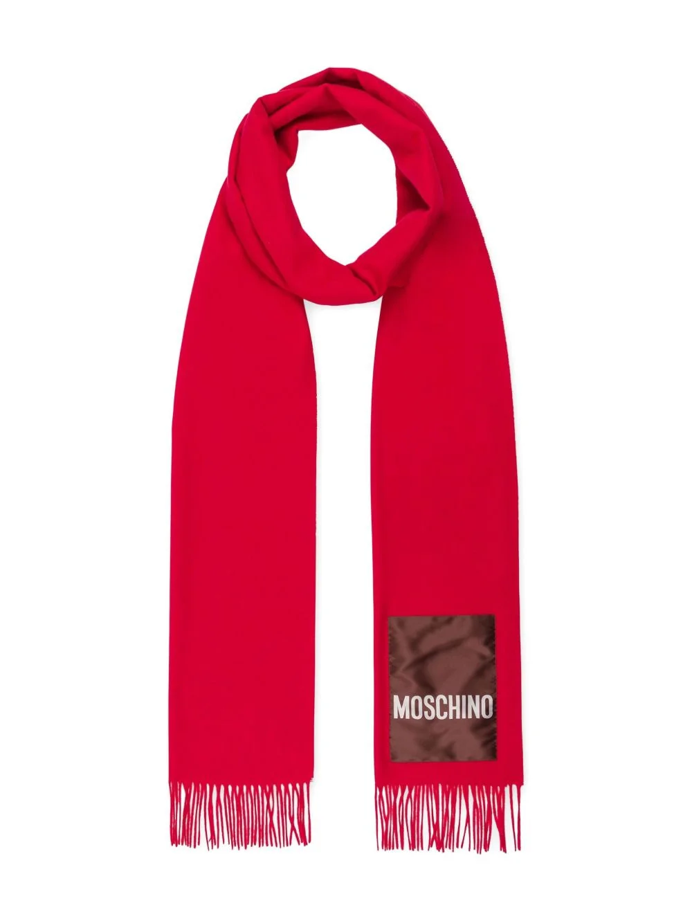 logo-patch fringed scarf - 1