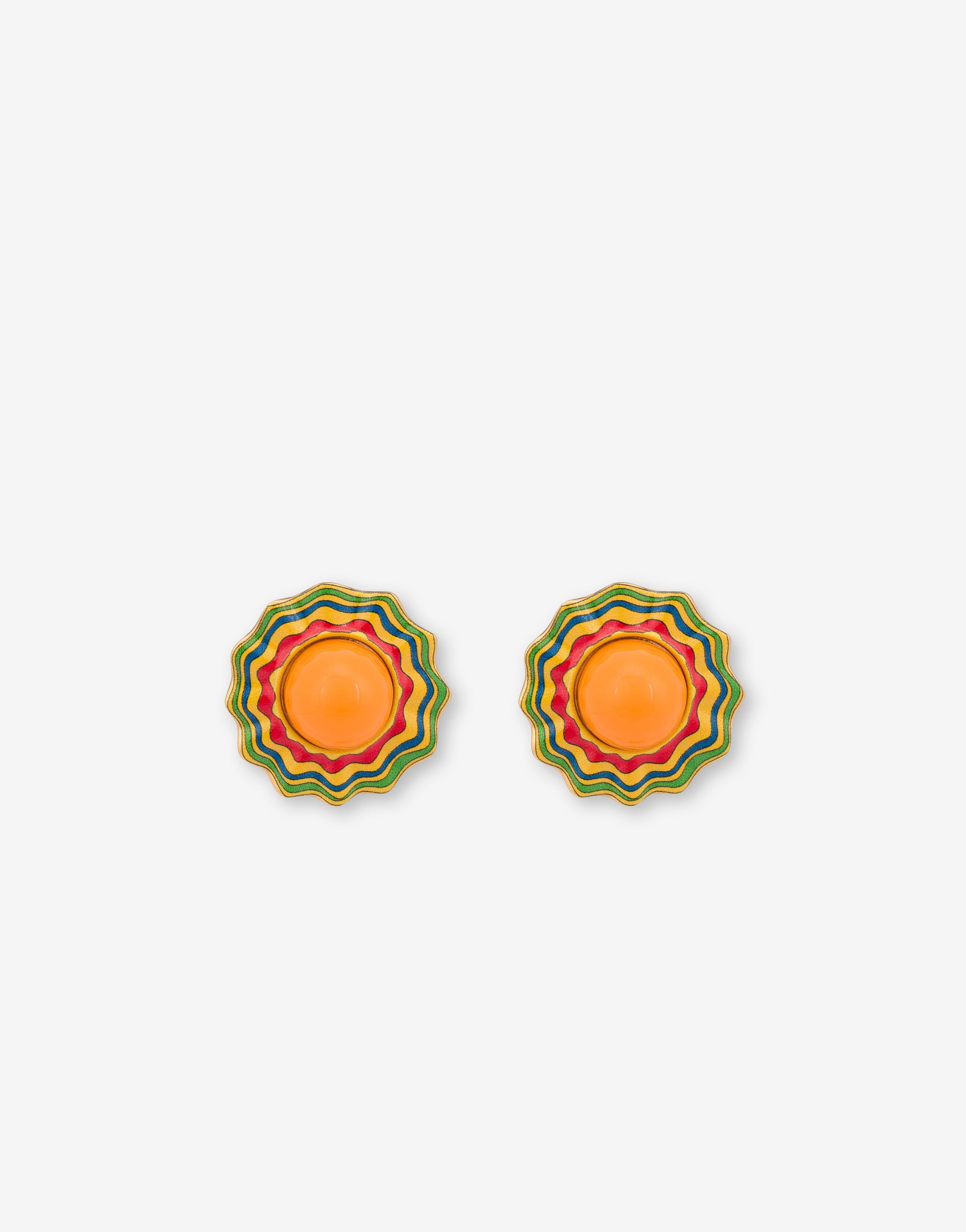 PSYCHEDELIC FLOWER CLIP EARRINGS - 1
