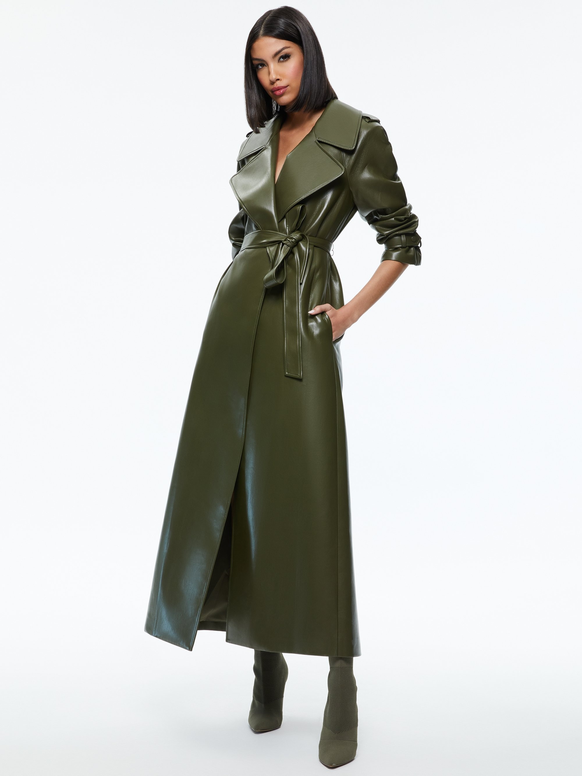 JARRETT VEGAN LEATHER TRENCH COAT - 4