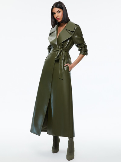 Alice + Olivia JARRETT VEGAN LEATHER TRENCH COAT outlook