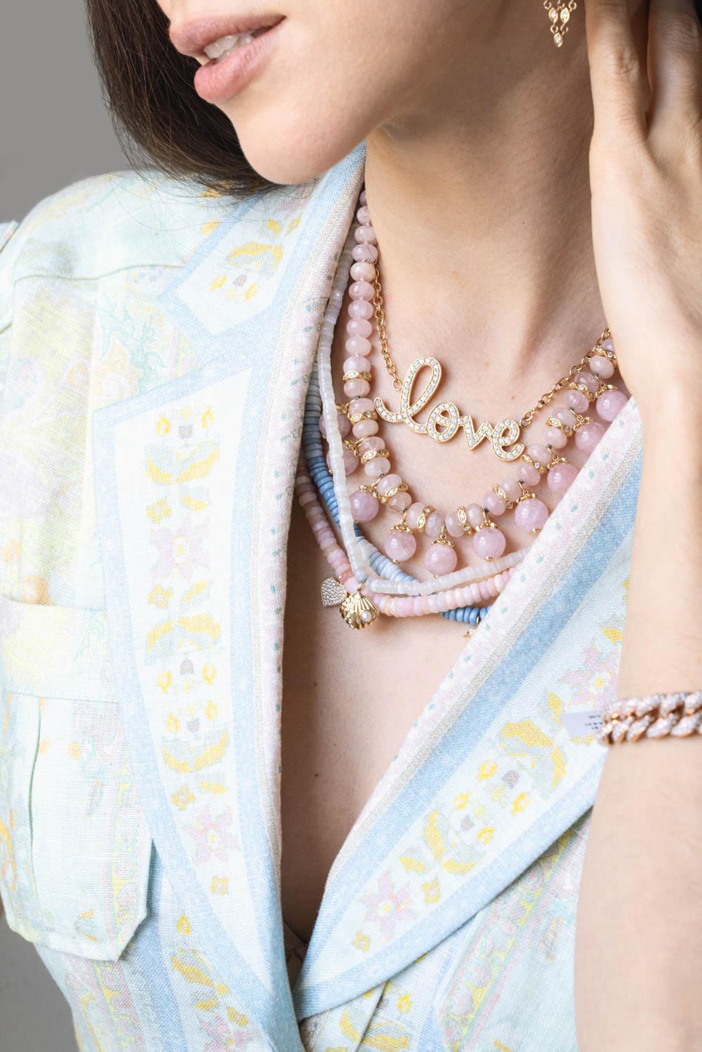 Morganite Beaded Necklace - 3