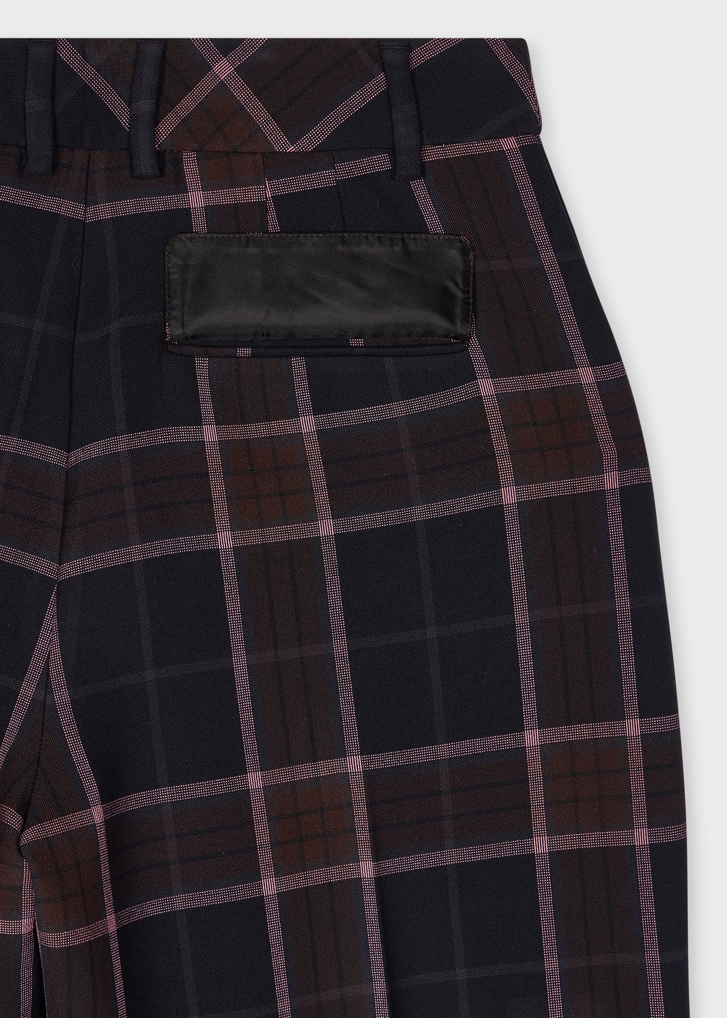 Women's Black Bonded Tartan Trousers - 2