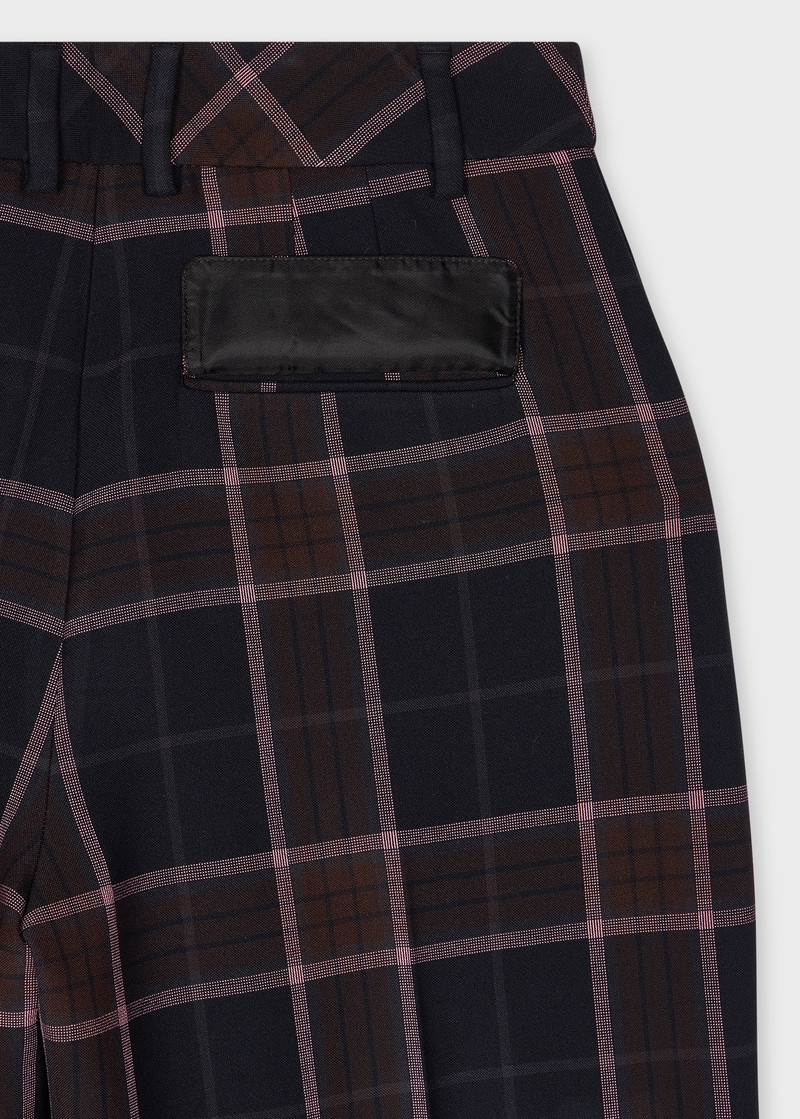 Paul Smith Women's Black Bonded Tartan Trousers outlook