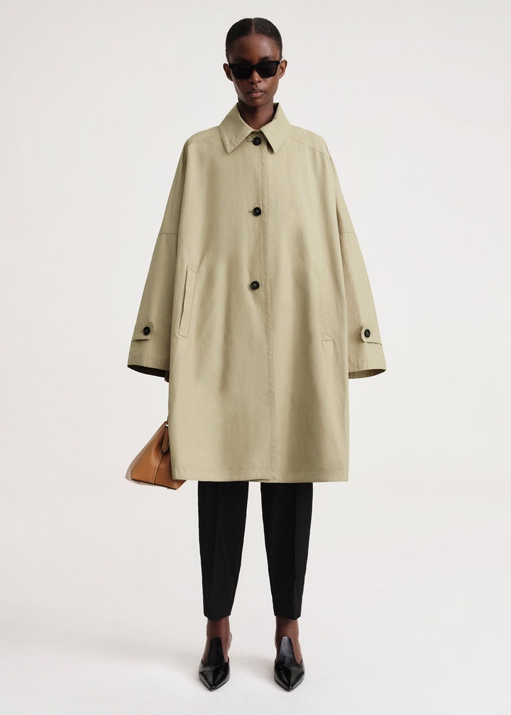 Totême Gabardine car coat cashew | REVERSIBLE