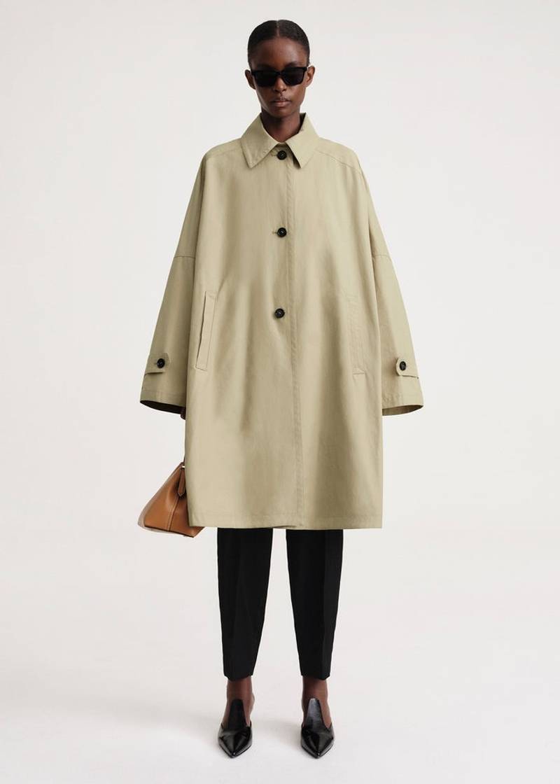 TOTEME Gabardine car coat cashew - 7462521798820 | REVERSIBLE