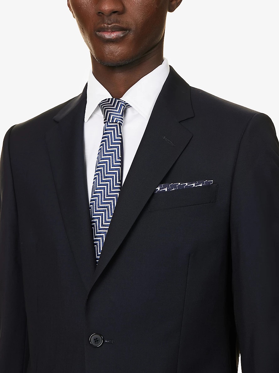 Single-breasted notched-lapel regular-fit wool-blend suit - 5