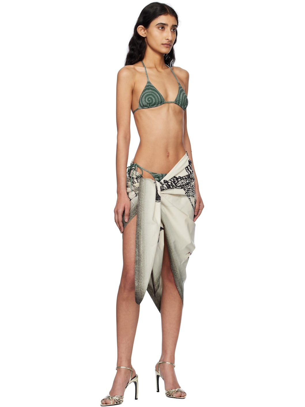 Beige 'The Tattoo Bird' Cover-up Skirt - 8