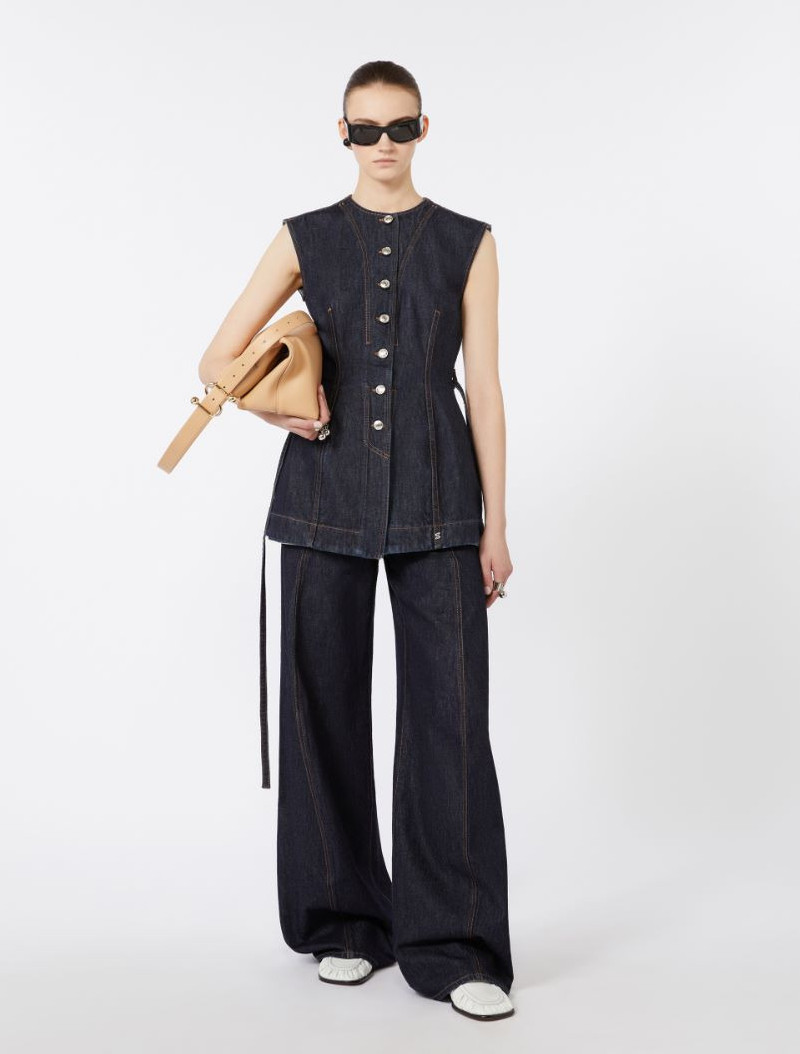 Sportmax Oversized low-rise trousers - midnightblue outlook