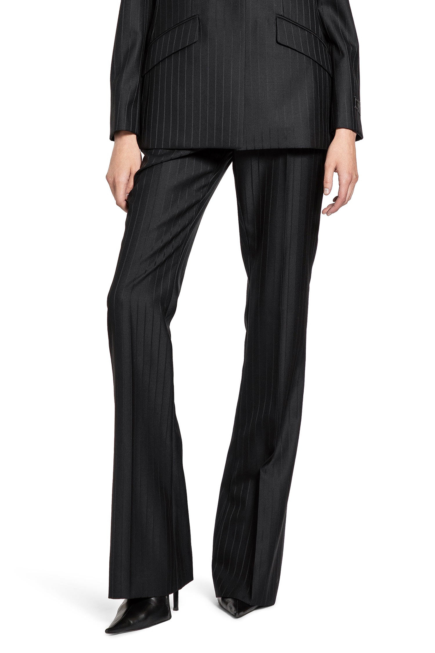 Wool Pinstripe Dv Trousers - 6