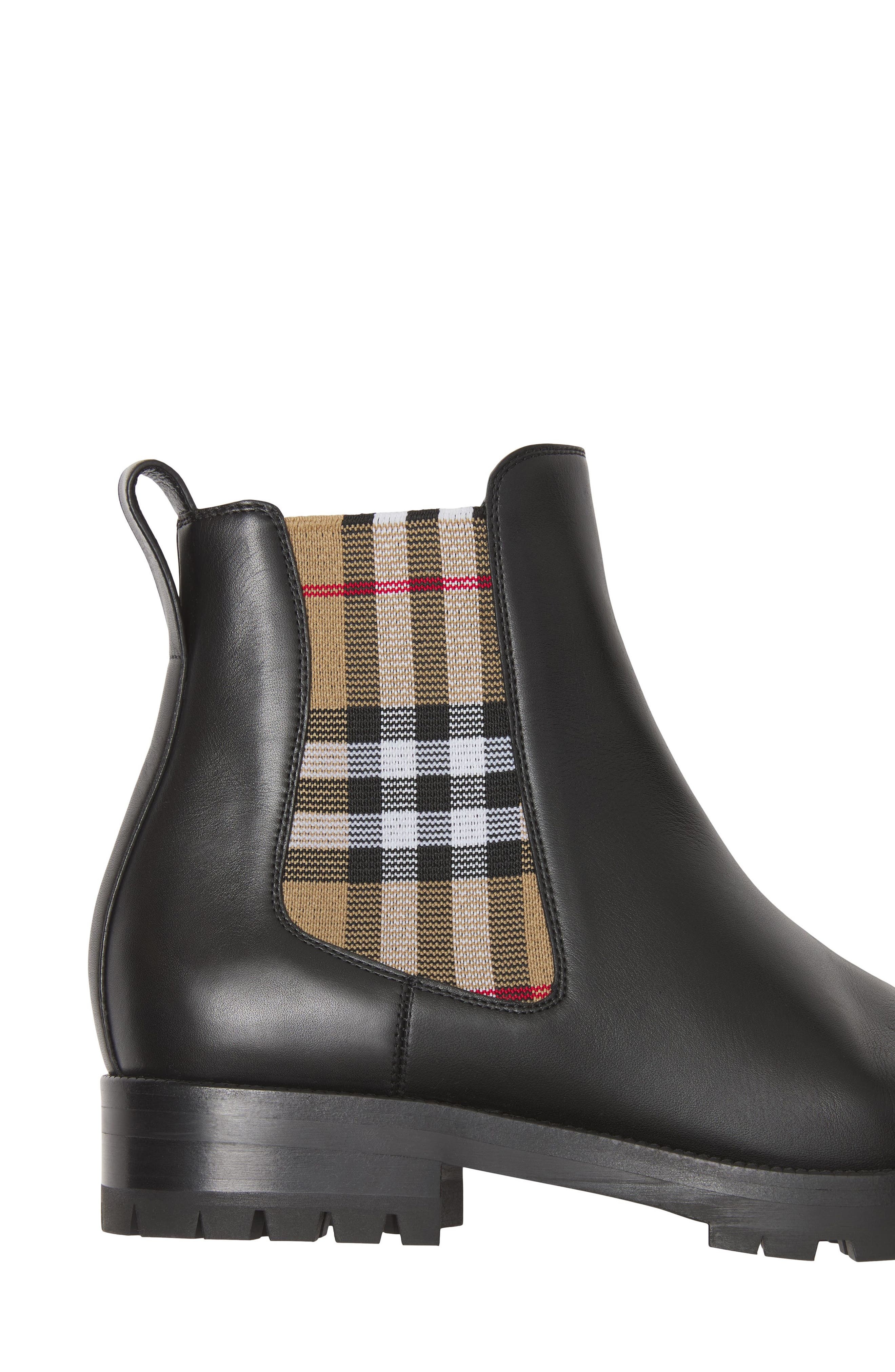 burberry Allostock Check Chelsea Boot in Black at Nordstrom - 6