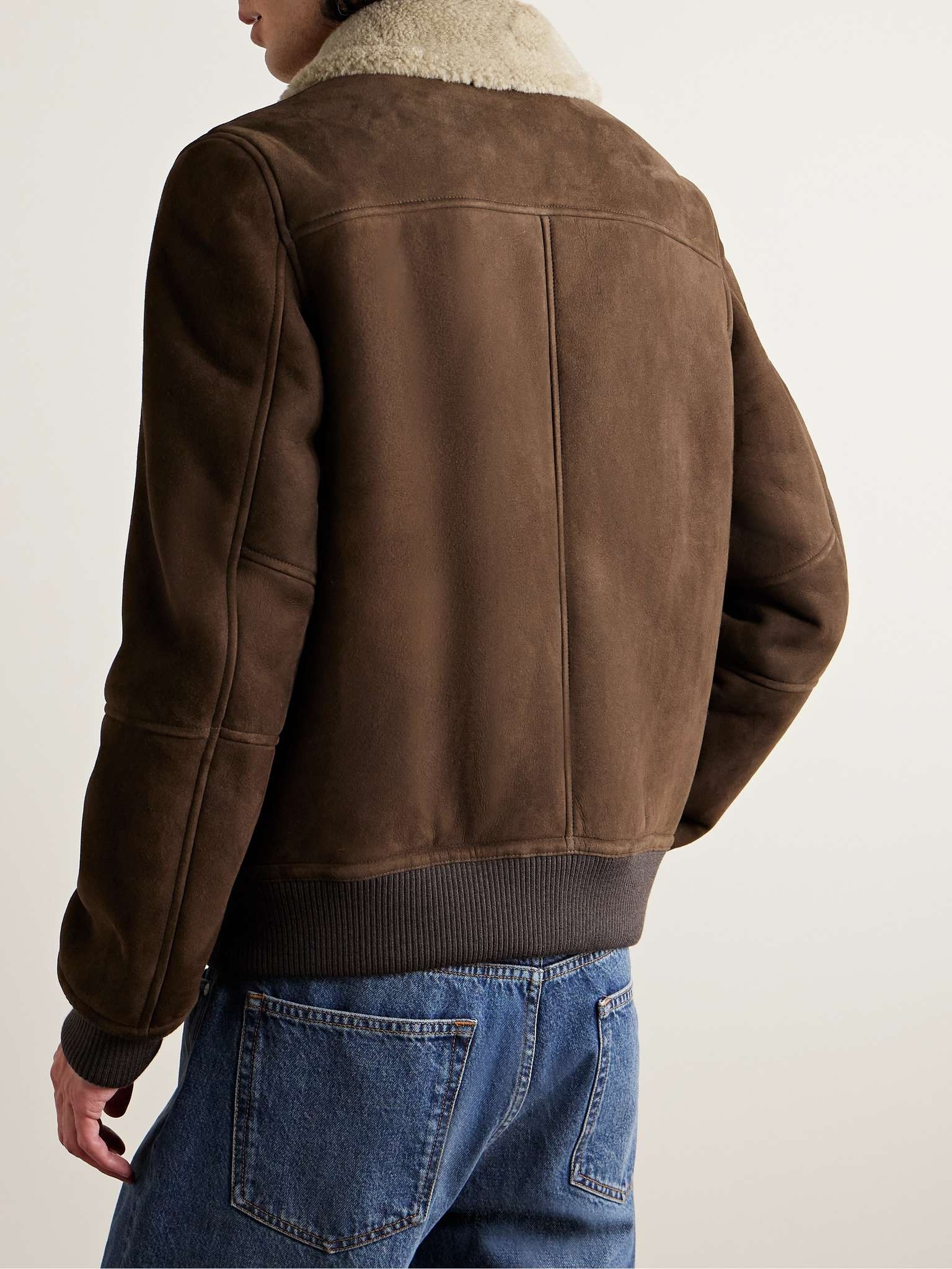 Shearling-Lined Suede Jacket - 4