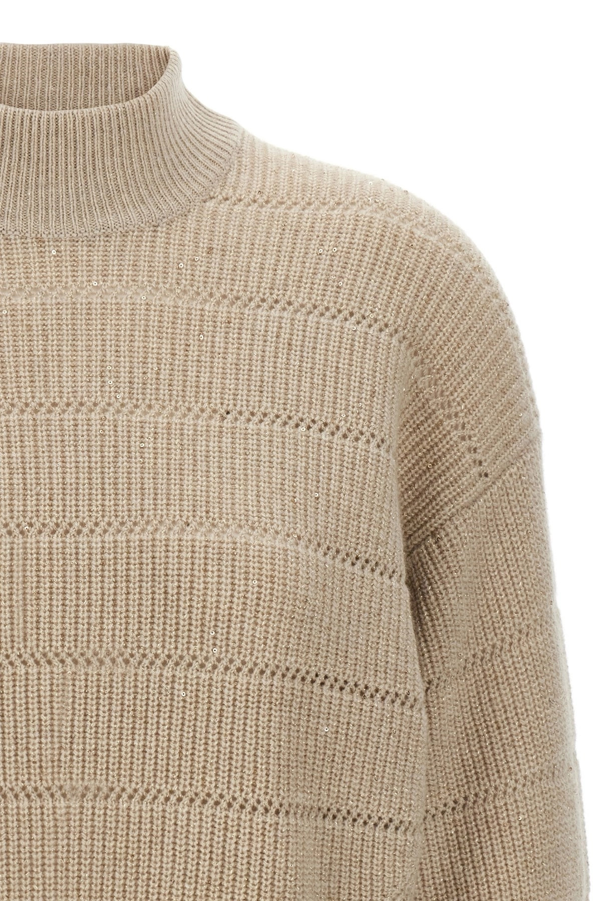 'Rustic Dazzling Net' cropped sweater - 3