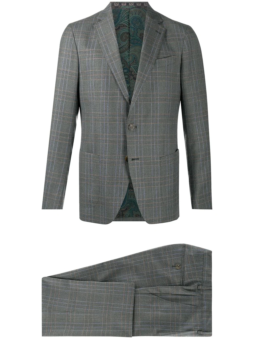 Check tailored wool suit - 1