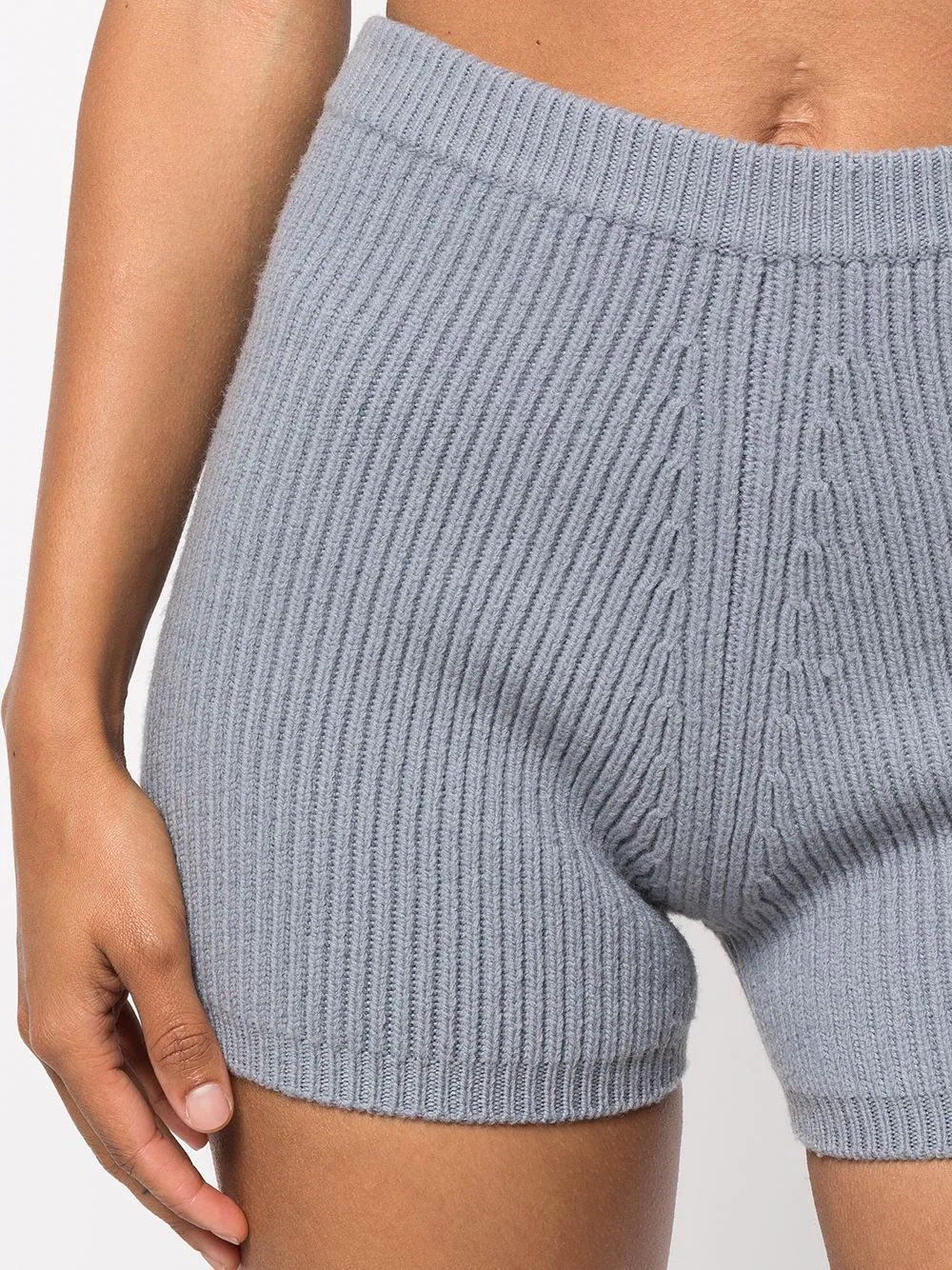 ribbed-knit wool shorts - 5