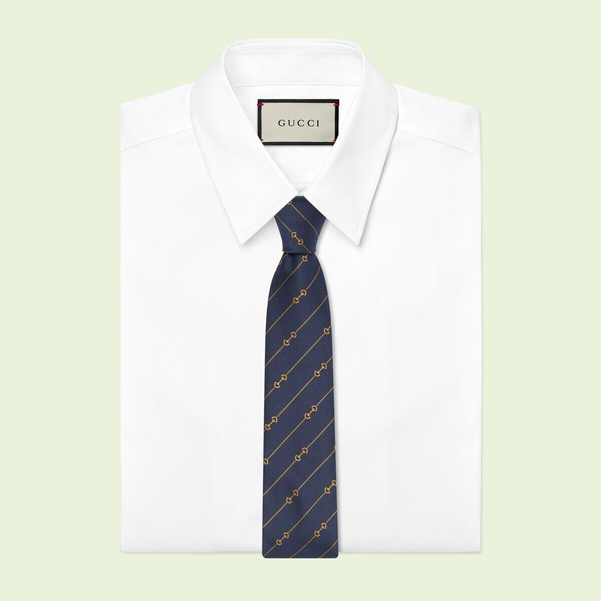 Horsebit striped silk jacquard tie - 2