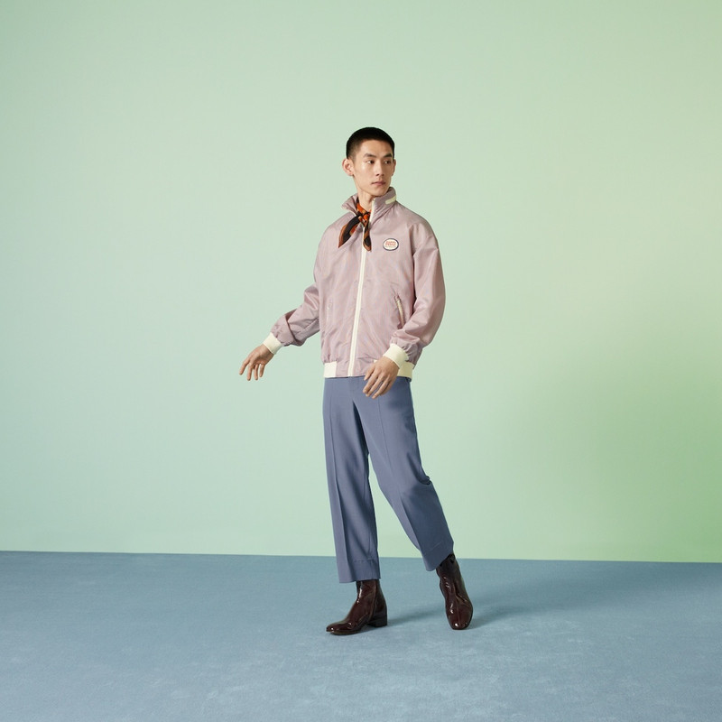 GUCCI Striped fabric zip jacket outlook