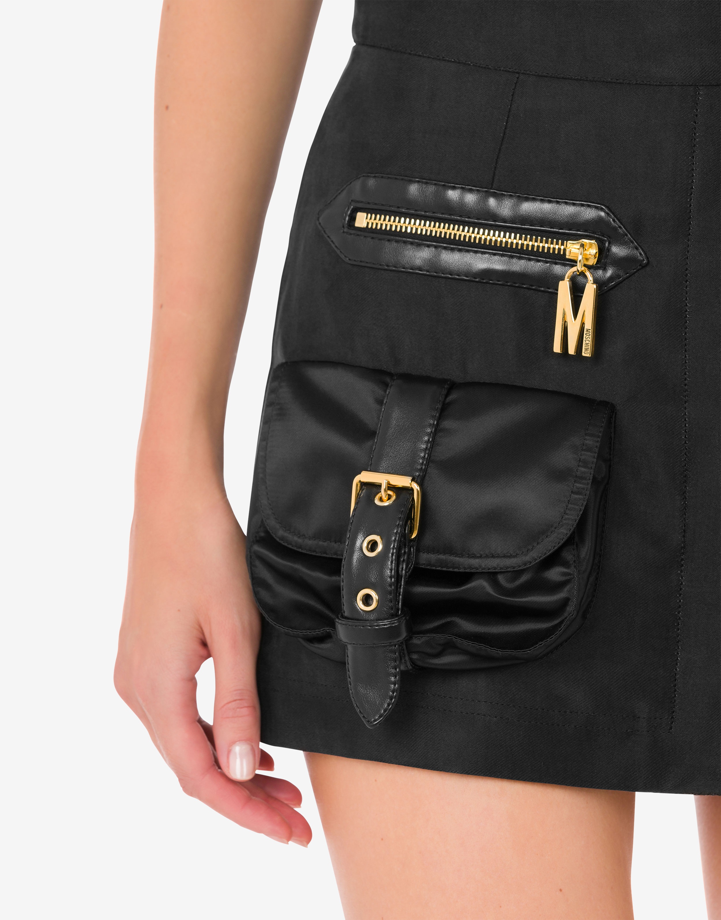 NYLON BAGS HEAVY SATIN MINISKIRT - 4