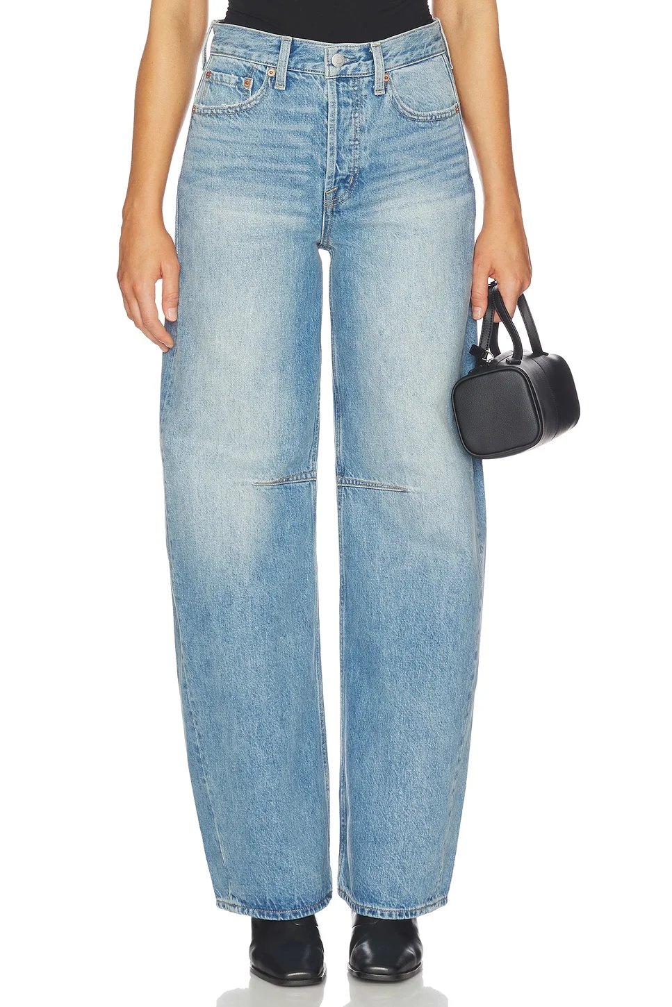 Sydney High Rise Bowed Wide Jeans - 1