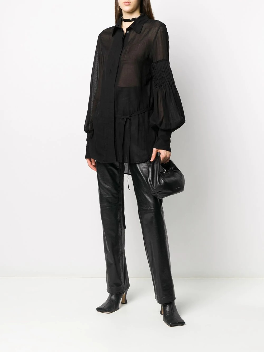 pleated detait shirt - 2