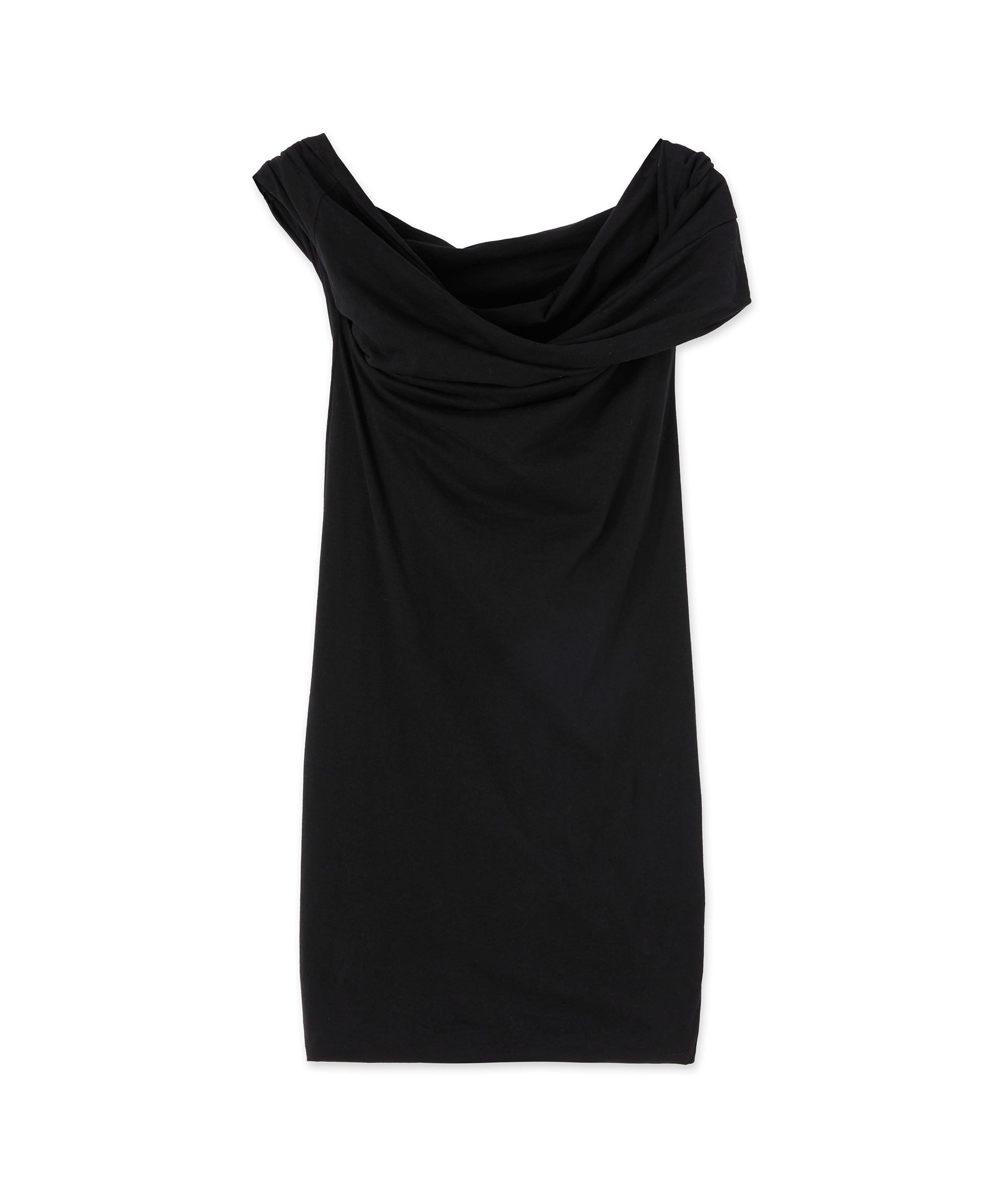 Stretch jersey one-shoulder draped dress - 1