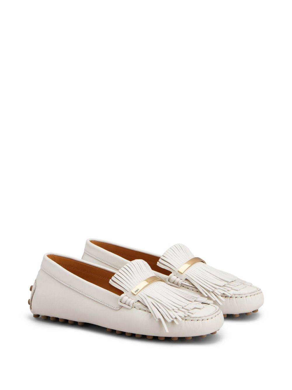 fringed leather loafers - 2